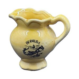 Vintage yellow souvenir pitcher from Bermuda